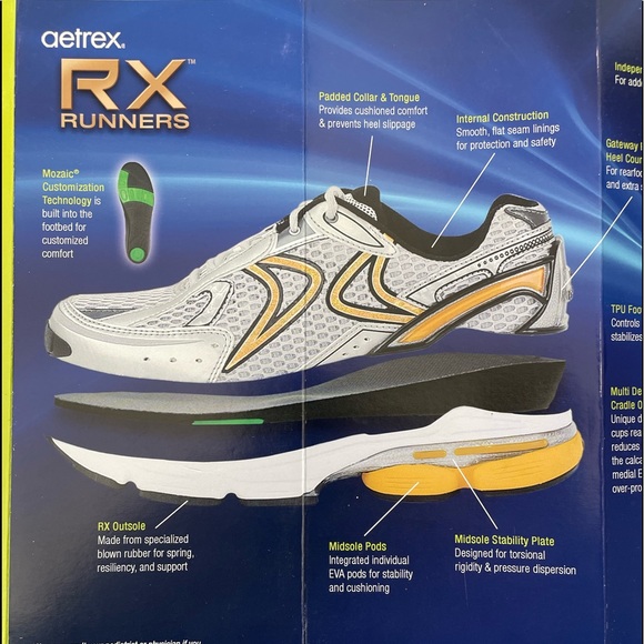 Aetrex Mens RX Runner Wide Width Grey/Copper - Picture 7 of 7